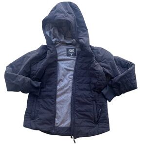 Athleta Girl, Size XS or Size 6, Black Quilted Jacket with Hood, Zipper, Comfort